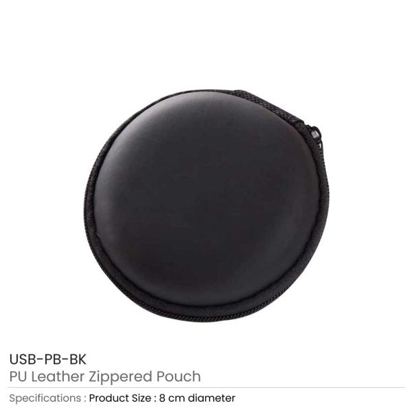 500 PU Leather Zippered Pouch