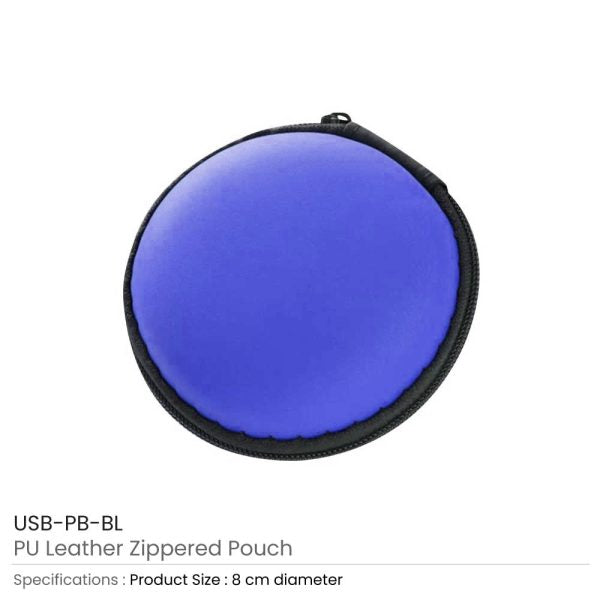 50 PU Leather Zippered Pouch