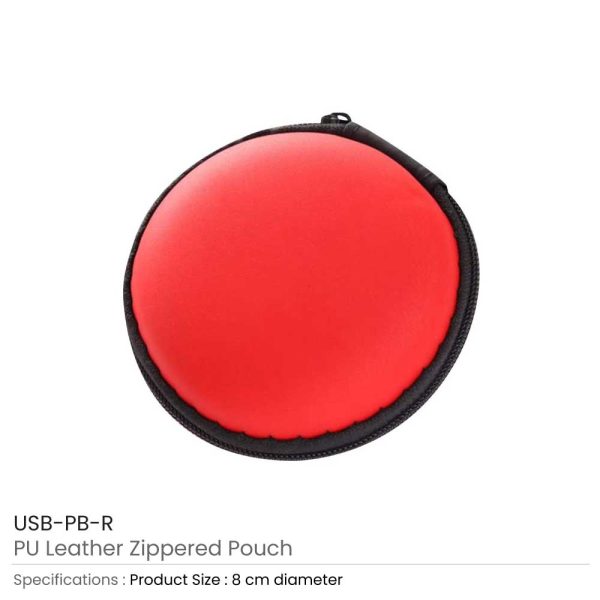 50 PU Leather Zippered Pouch