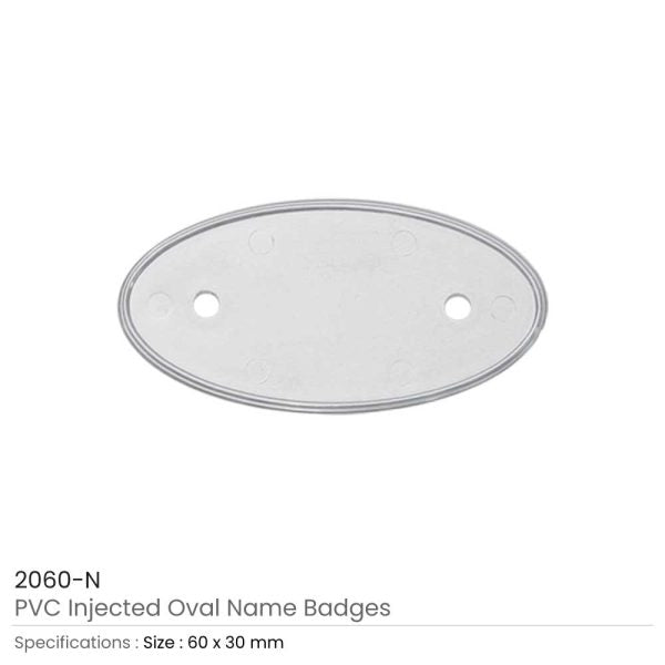 50 PVC Injected Oval Name Badges