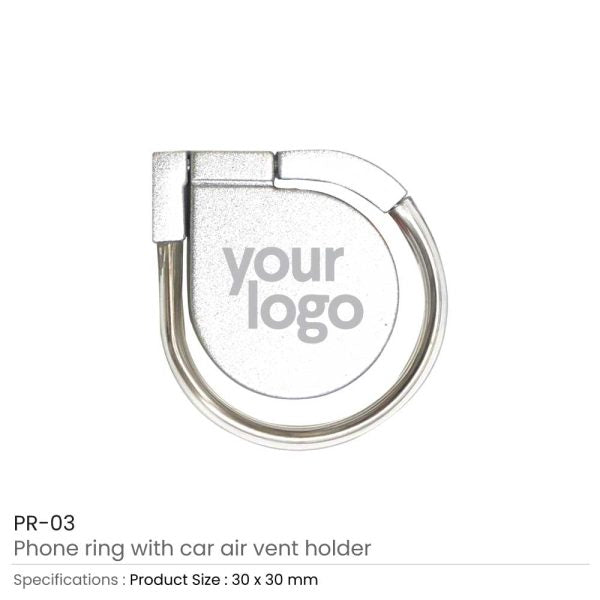 50 Phone Ring with Car Air Vent Holder