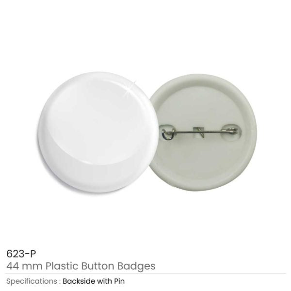 50 Plastic Button Badges - 32mm