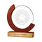 16 Round Moon Crystal Awards with Wooden Base