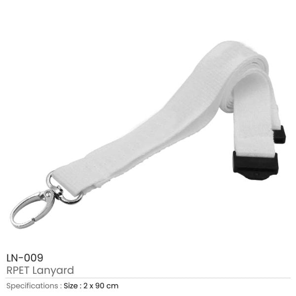 50 RPET Lanyards with Hooks and Safety Clip