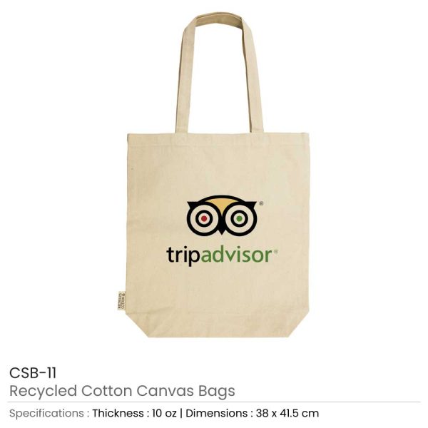 100 Recycled Cotton Canvas Bags
