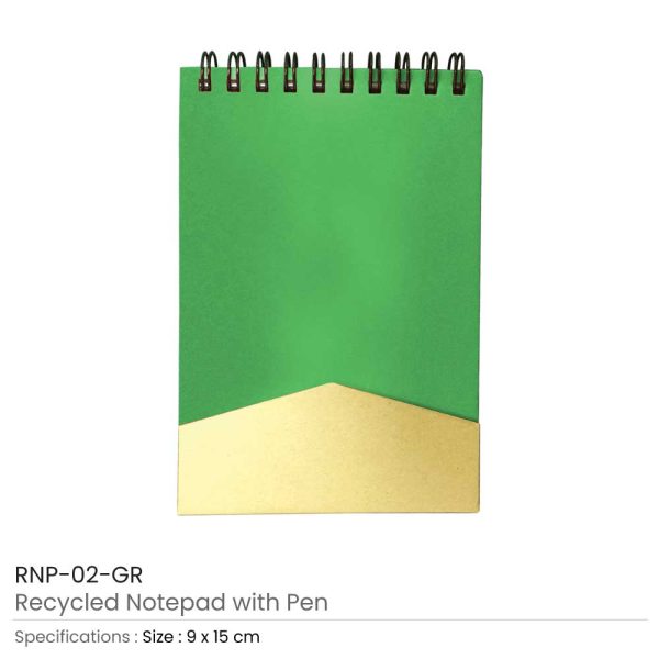 100 Recycled Notepad with Pen