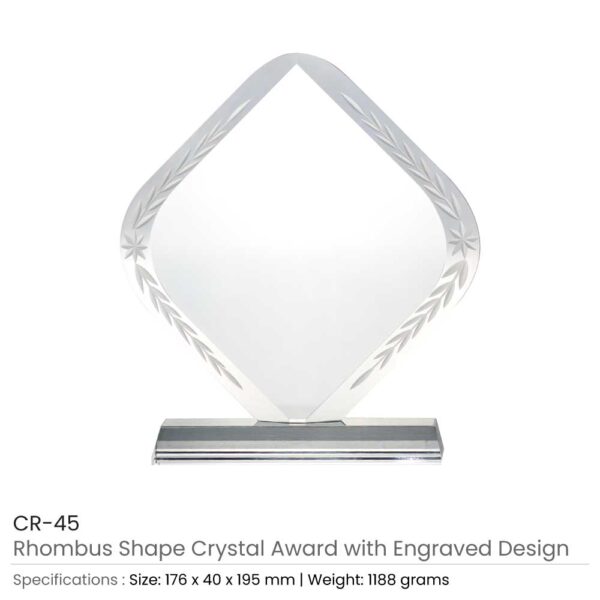 16 Rhombus Shaped Crystal Awards