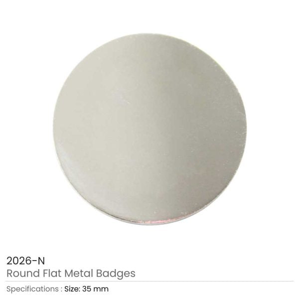 50 Round Flat Metal Badges