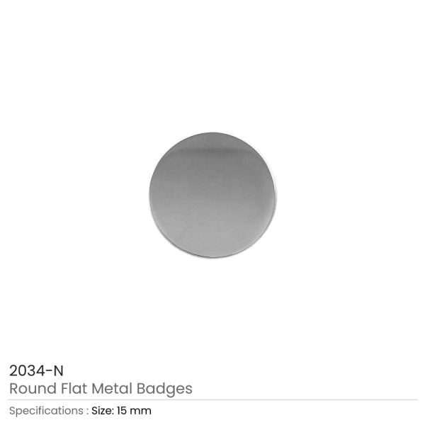 50 Round Flat Metal Badges
