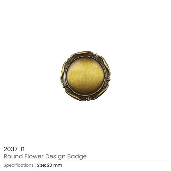 250 Round Flower Design Logo Badges