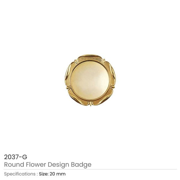 250 Round Flower Design Logo Badges