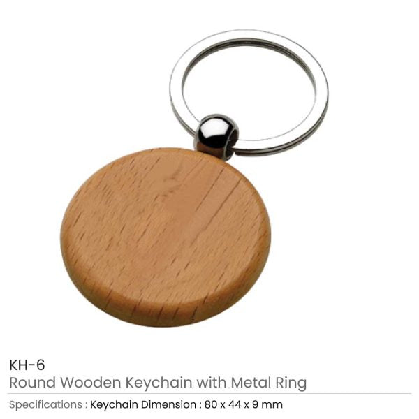 50 Round Wooden Keychains