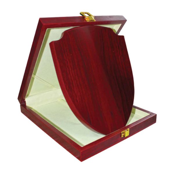 50 Shield Shaped Wooden Plaque with Box - Medium