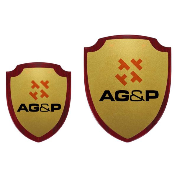 50 Shield Shaped Wooden Plaque with Box - Medium