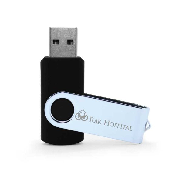 50 Shiny Silver Swivel USB Flash Drives - 32 GB