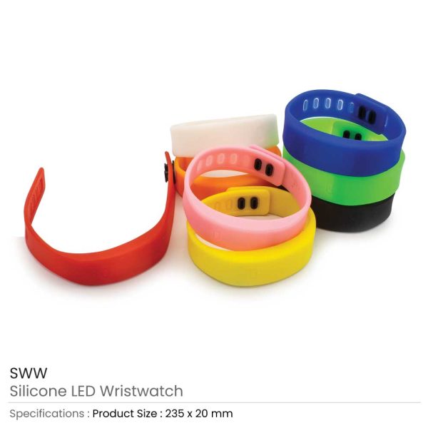 50 Silicone Wristbands with Digital Watch