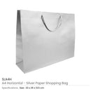 60 A4 Horizontal Silver Paper Shopping Bags