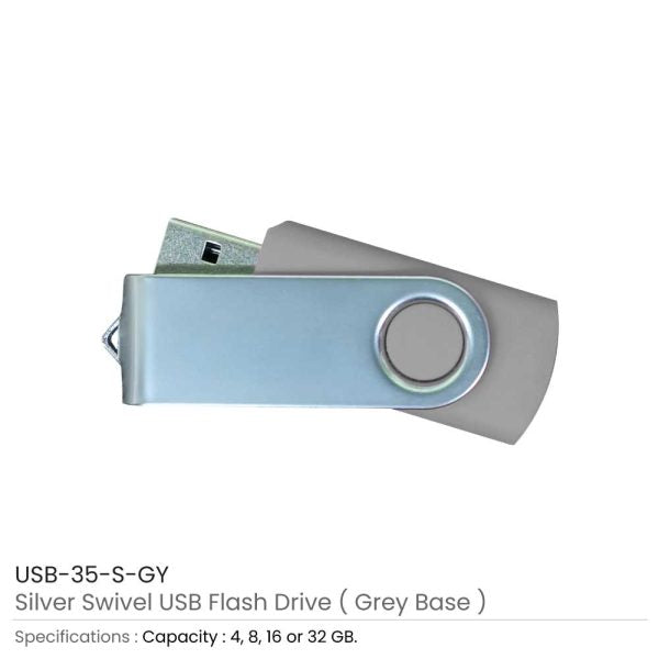 500 Silver Swivel USB Flash Drives
