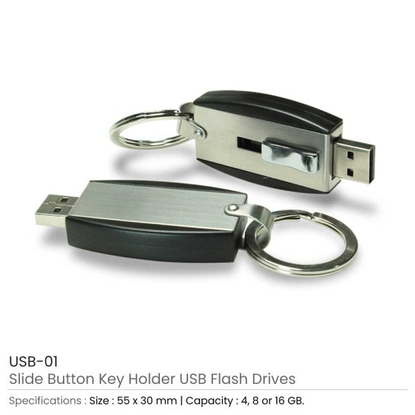 80 Slide Button USB with Key Holder