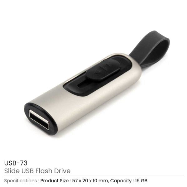 480 Slide Button USB 16GB with Strap