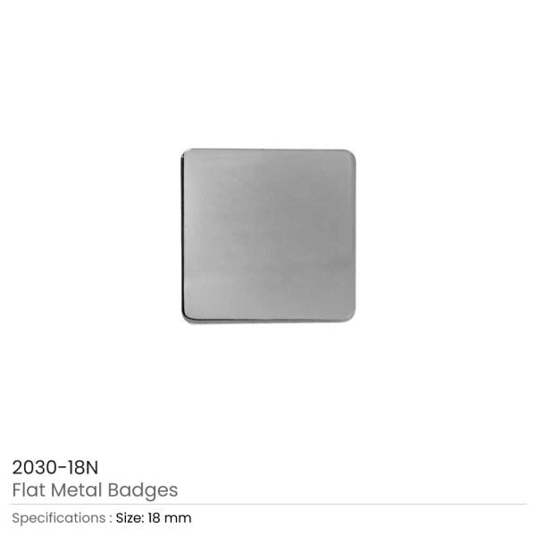 250 Square Flat Metal Badges