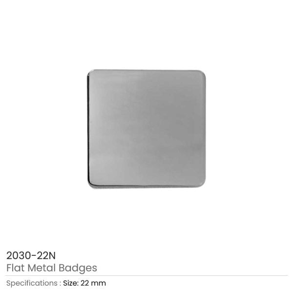 250 Square Flat Metal Badges