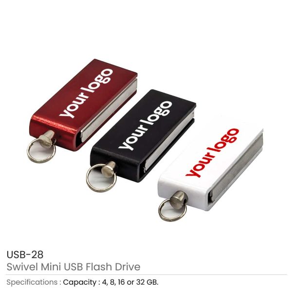 50 Mini Swivel USB Flash Drives - 4 GB