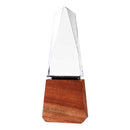 12 Tower Shaped Crystal Awards with Wooden Base