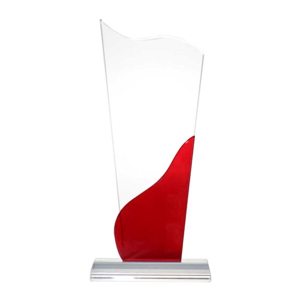 50 Tower Shaped Crystal Awards, Clear & Red Design with Box