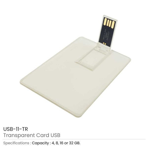 200 Transparent Card Size USB Flash Drives