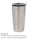 25 Double-Wall Travel Mugs with Clear Lid