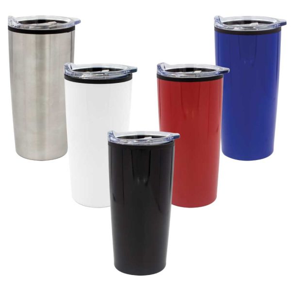 25 Double-Wall Travel Mugs with Clear Lid