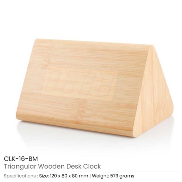 50 Triangular Wooden Desk Clock