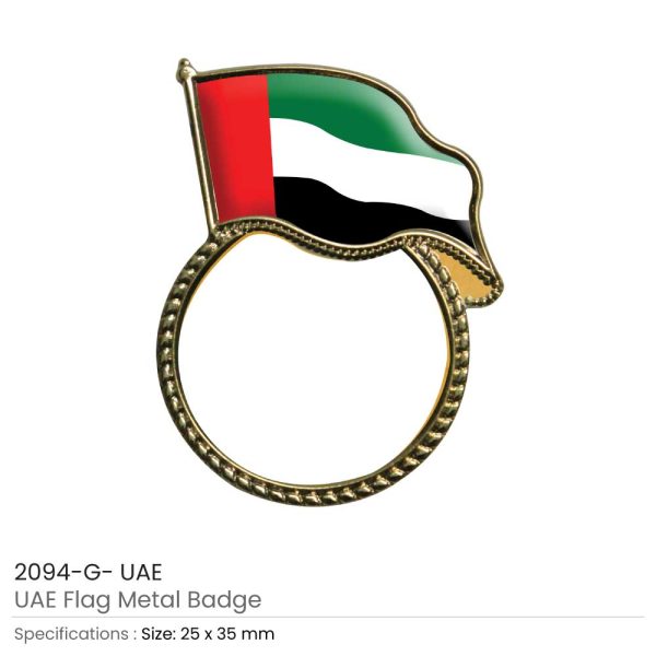 50 UAE Flag Metal Badges - Pin