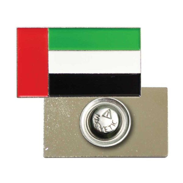 50 UAE Flag Metal Badges Rectangle - Without Magnet