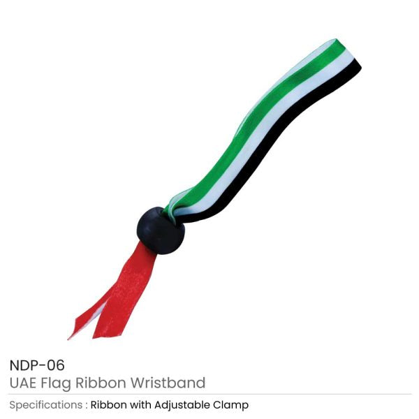 50 UAE Flag Ribbon Wristbands
