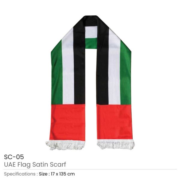 50 UAE Flag Satin Scarfs