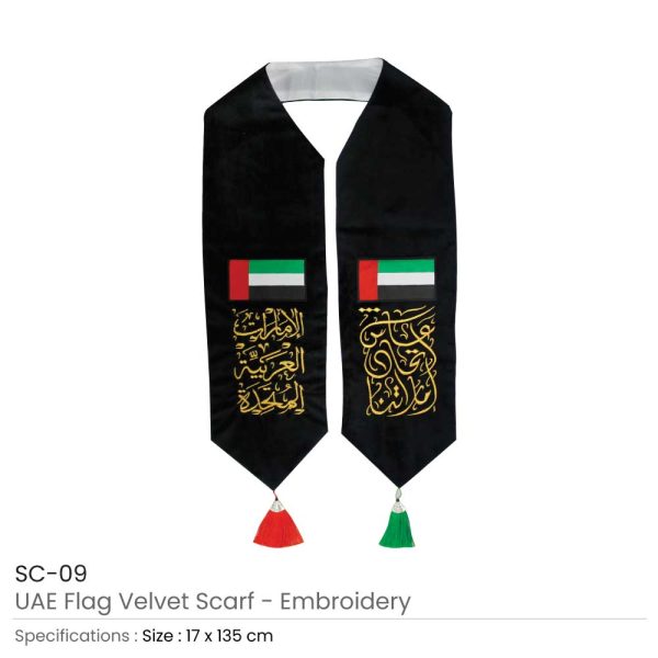 100 UAE Flag Velvet Scarfs