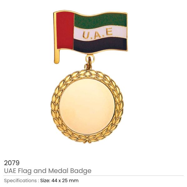 50 UAE Flag and Medal Badges