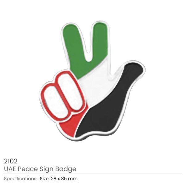 50 UAE Peace Sign Badges