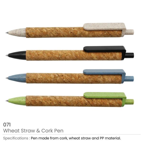 50 Wheat Straw and Cork Pens