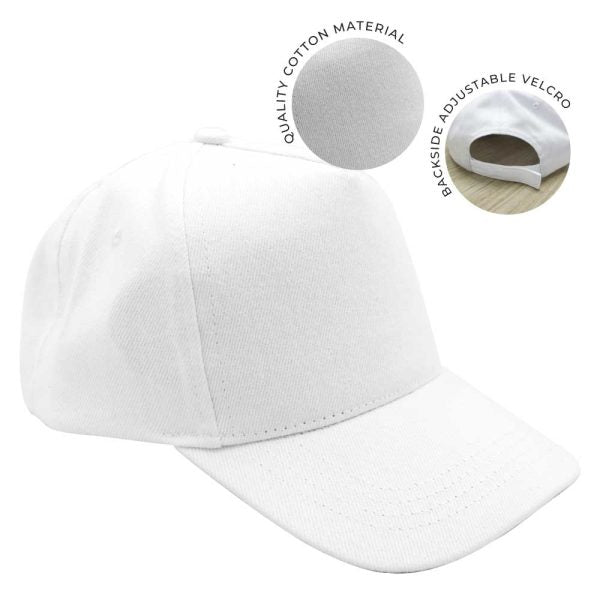 50 White Cotton Caps