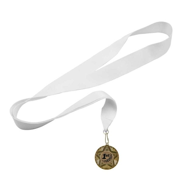 100 White Medal Ribbon