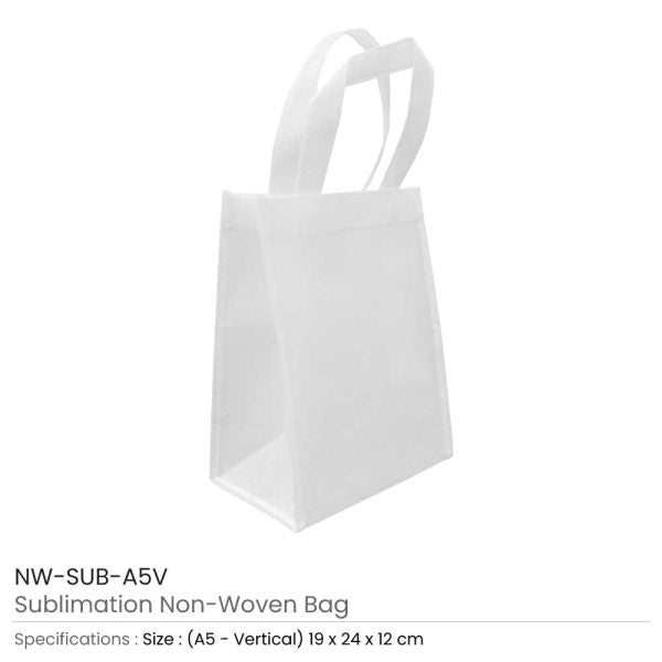 50 A5 White Non Woven Bags