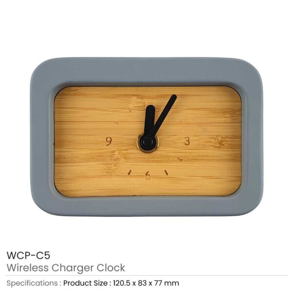 50 Eco-Friendly Wireless Charger with Clock 5W Output