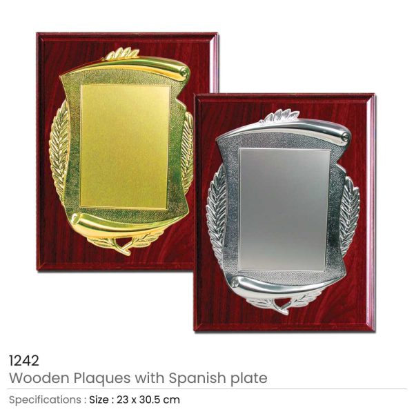 50 Wooden Plaques with Spanish Plate - Large
