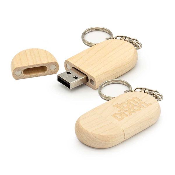 50 Wooden USB with Key Holder - 64 GB