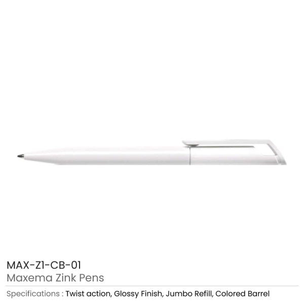 50 Maxema Zink Pens Colored Barrel