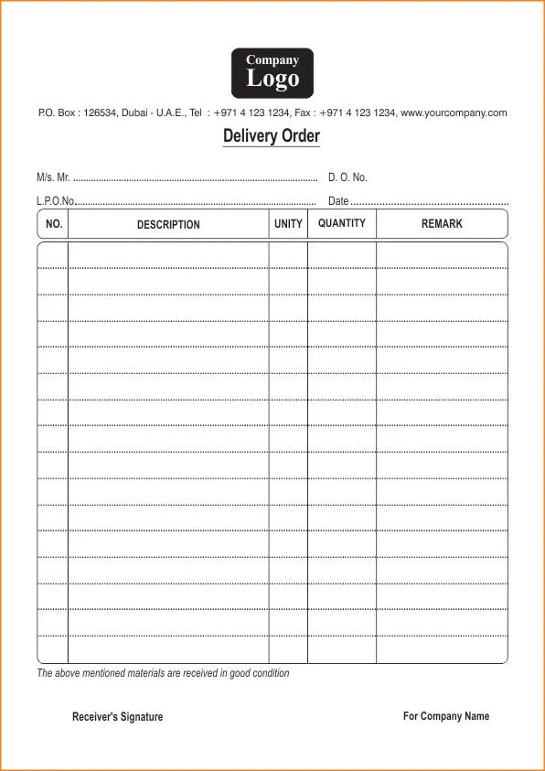 Delivery Order Books